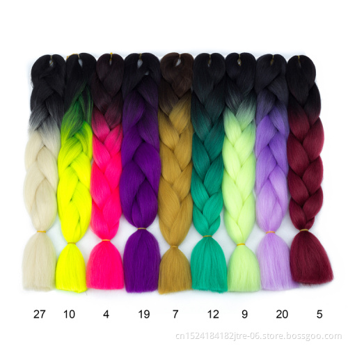Wholesales all colors 100g 165g Ultra Braid Weave 100% synthetic Hair colored jumbo braid hair for women